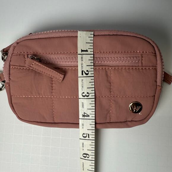 Blush Quilted Wristlet Wallet Compact Organizer Bag - Picture 4 of 7
